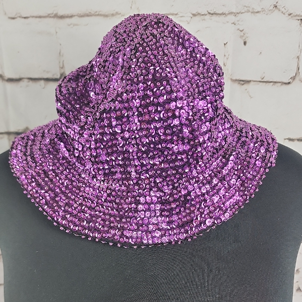 Sequin Purple Women's Hat - Picture 3 of 5